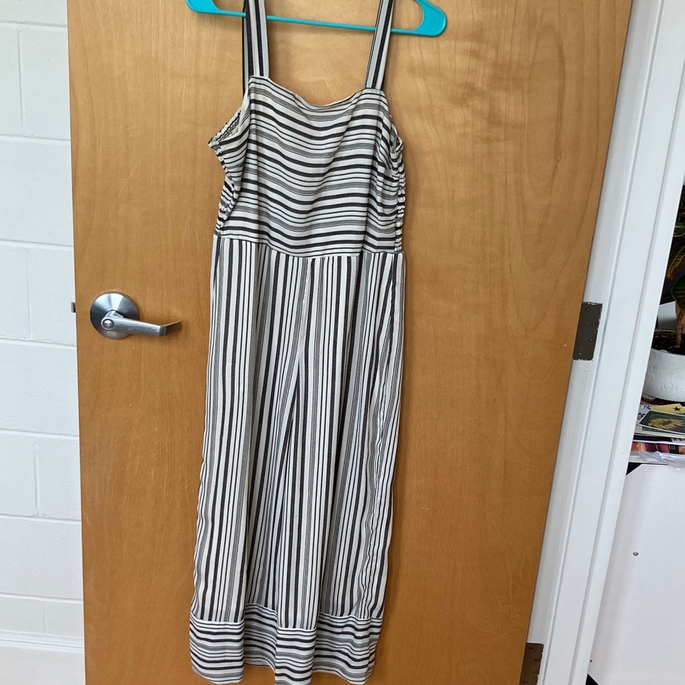 Japna Black and White Lined Jumpsuit